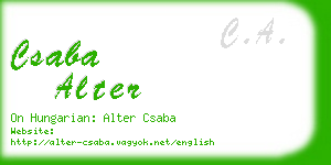 csaba alter business card